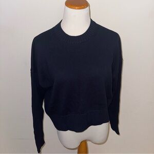 Quince 100% Organic Cotton Boyfriend Crew Sweater / Navy / XS